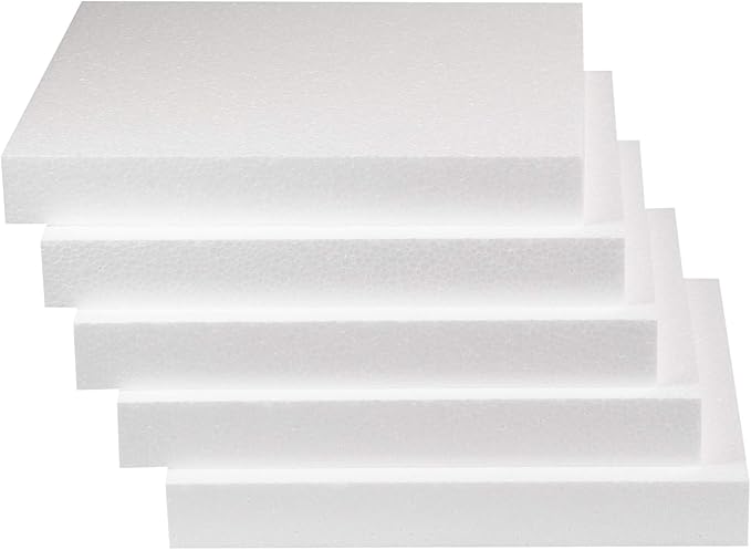 Silverlake 12x12x1.5 Craft Foam for Styrofoam Block Projects (5-Pack)