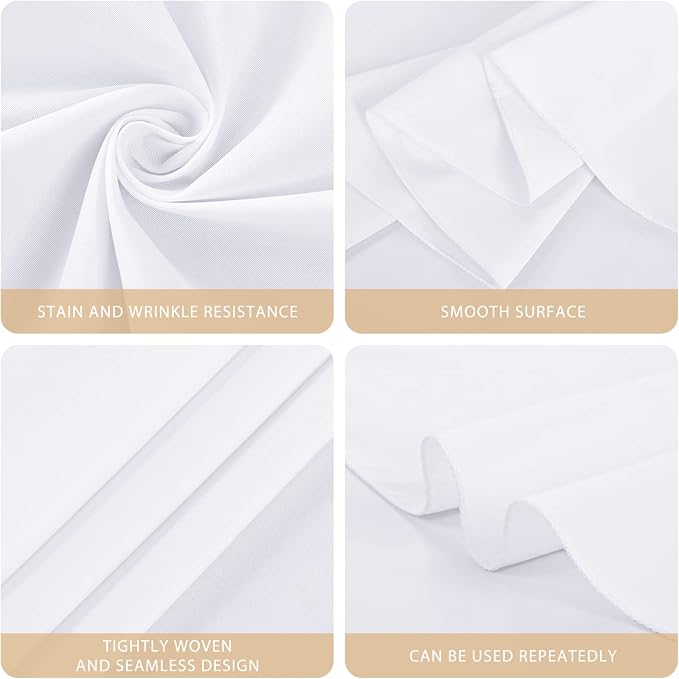Pesonlook 10 Pack 90 Inch White Round Table Cloths, Premium Polyester Round Tablecloth Wrinkle Resistant Washable TableCover for Wedding, Party, Dining,Banquet,Buffet Table