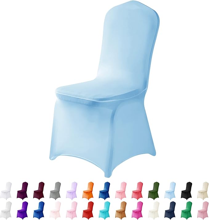 Spandex Chair Covers, 12PCS, Washable Protector for Living Room, Party, Banquet, Wedding, Hotel (Blue Mist)