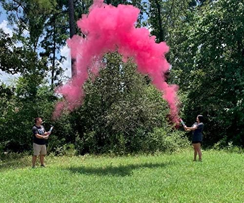 Gender Reveal Surprise - Pink Gender Reveal Powder Cannon Bundle - Easy to Use Pink Powder Cannon for Baby Gender Reveal Parties, Baby Showers & More - Easy to Use Powder Popper - 16 Inch - 2 Pack