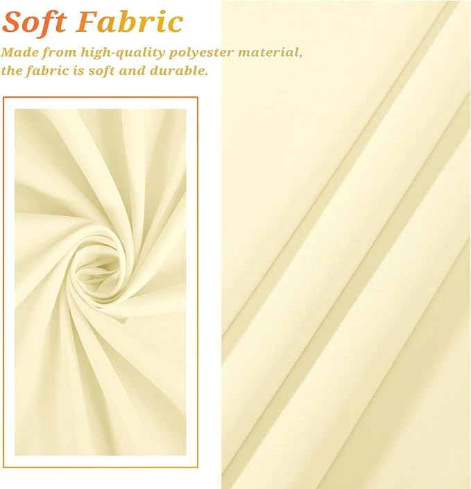 Teruntrue 12 Packs Beige Round Tablecloths 120 inch Round Table Cloth, Washable Polyester Fabric for Wedding Parties Banquet Holiday Dinner Table Decorative, Beige