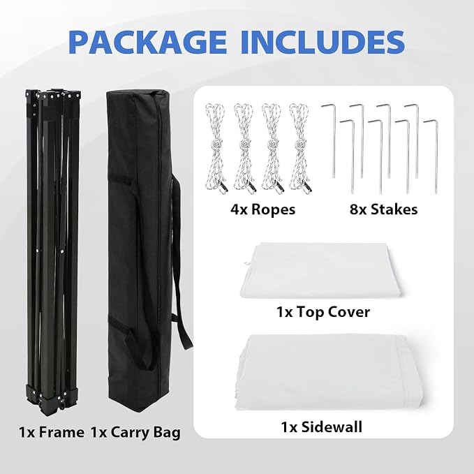 EAGLE PEAK 4x4 Pop Up Changing Tent, Flat Top Changing Room, White | Portable, Privacy Tent, Pool Cabana, Dressing Room, Shower & Toilet Use, Opaque Fabric, Instant Setup, Photoshoots, Camping