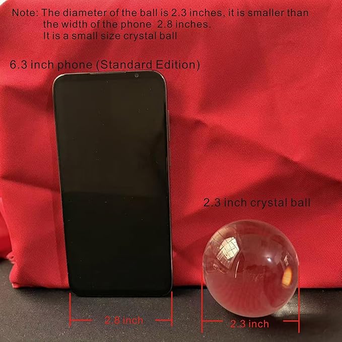 Modaier Crystal Ball 60mm with Wooden Stand and Gift Box for Magic,lensball Photography,Family Decorative,Fortune Teller,Feng Shui,Witchcraft,Witch Decor,and Halloween Decor