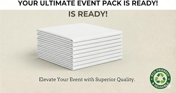 10 Pcs 90 Inch Round Tablecloth, White Polyester Table Cover, Soft, Easy to Iron & Reusable for Dining Room, Wedding, Party, Indoor & Outdoor Use