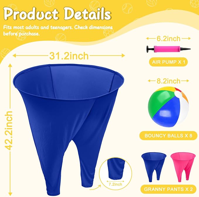 Granny Pants Yard Game Giant Granny Pants Outdoor Game Includes Bouncy Balls & Air Pumps Hilarious Outdoor Games for Adults and Family Backyard Gatherings Beach Games Team-Building Activities