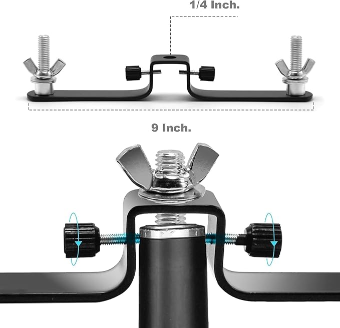 10ft/3M Background Folding Muslin Backdrop Support, 3 x 3m Crossbar, 2 x Mount, 9 x Clip