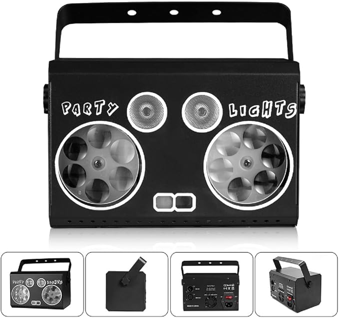 Party Lights DJ Disco Light DMX512 Voice-Controlled RGB Multi-Effect Stage Lighting stroboscopic Family Gatherings Weddings KTV Clubs, Karaoke Holiday Decorations Atmosphere Lighting Light Shows