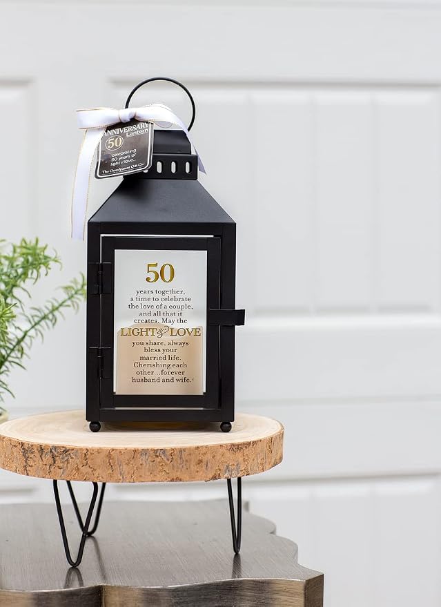 Celebrating 50 Years Together - 50th Wedding Anniversary Lantern - Golden Anniversary Keepsake