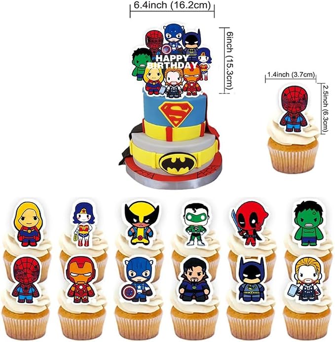 Birthday Decoration, Birthday Party Supplies, birthday Banner, Balloons,Toppers Cake Toppers,6 Pcs Large Foil Balloons for Kid's boy Girls