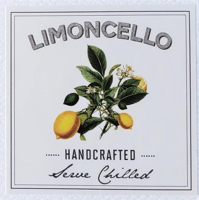 Limoncello Labels, Shadow Style, 2" X 2" Square (12)