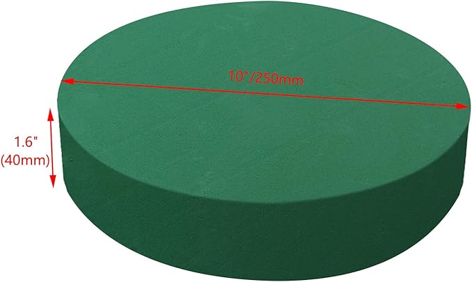 4 Pcs 10 Inch Floral Foam Blocks Large Dry and Wet Floral Foam for Diy Fresh Flowers, Artificial Flowers, Wedding Aisle Flowers Party Home Office Garden Decoration (Round)