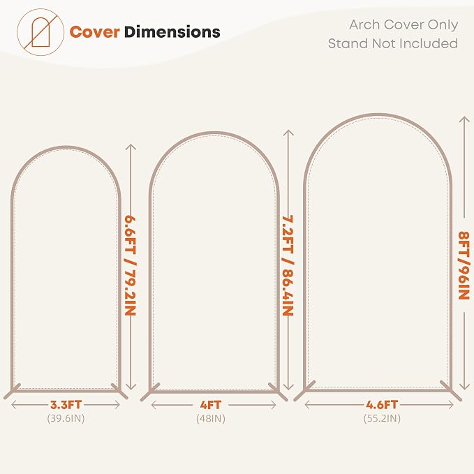 Gold Shimmer Arch Backdrop Cover 6.6ft/7.2ft/8ft 3Set with Zipper,Thick Soft Stretchy Sequin Glitter Spandex Fitted Chiara Cover for Wedding Birthday Baby Shower Graduation Party Photo Backdrop