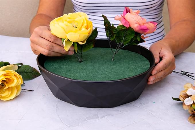 FLOFARE Floral Foam Round Blocks for Flower Arrangements, Green Florist Flower Foam for Fresh & Artificial Flowers, Wedding & Party Décor (Large 9.8)