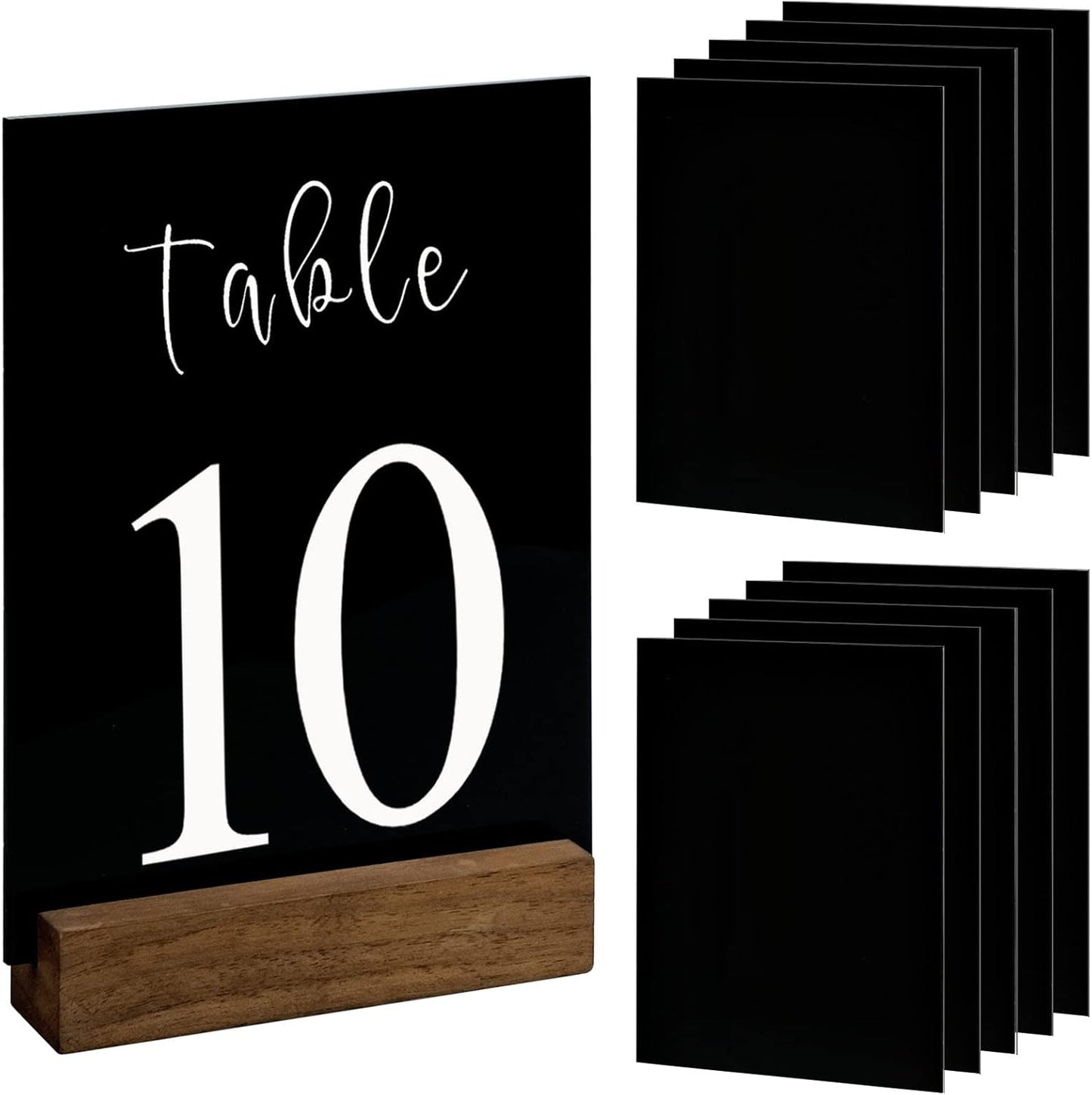 10 Pack Black Acrylic Sign Blanks for Table Numbers, 5 x 7 Inch Black Acrylic Blanks Sheets 1/8 inch Thick, Use for DIY Wedding Table Signs