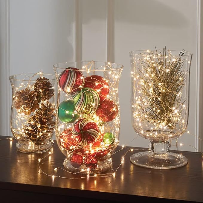 YITING 24 Pack 30 Led Valentine's day Fairy Lights Battery Operated 10.2 FT (3m) Copper Wire LED Mini String Lights Waterproof Warm White Firefly Lights for Wedding Party DIY Jars Gifts Decoration