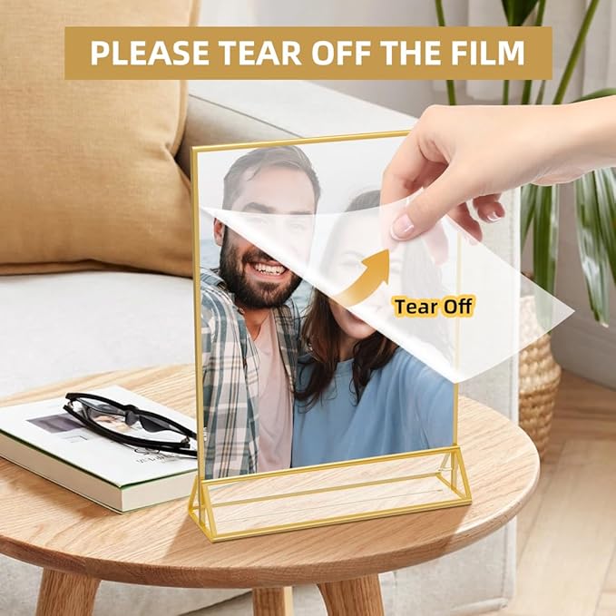 PPH-Sisy Acrylic Sign Holder 8.5X11 Clear Sign Holder,Double Sided Flyer Holder, Table Menu Holder Display Stand for Wedding Table Number (6pcs)