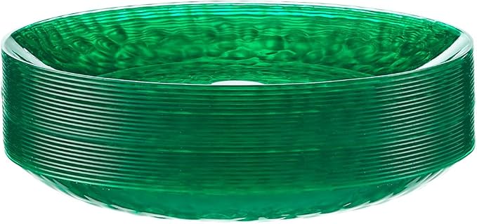 PLASTICPRO 30 Pack Hammered Plastic Plates Heavyweight Disposable Plastic Plates Elegant Green Platsic Party (Hammered green Christmass, 7'' INCH)
