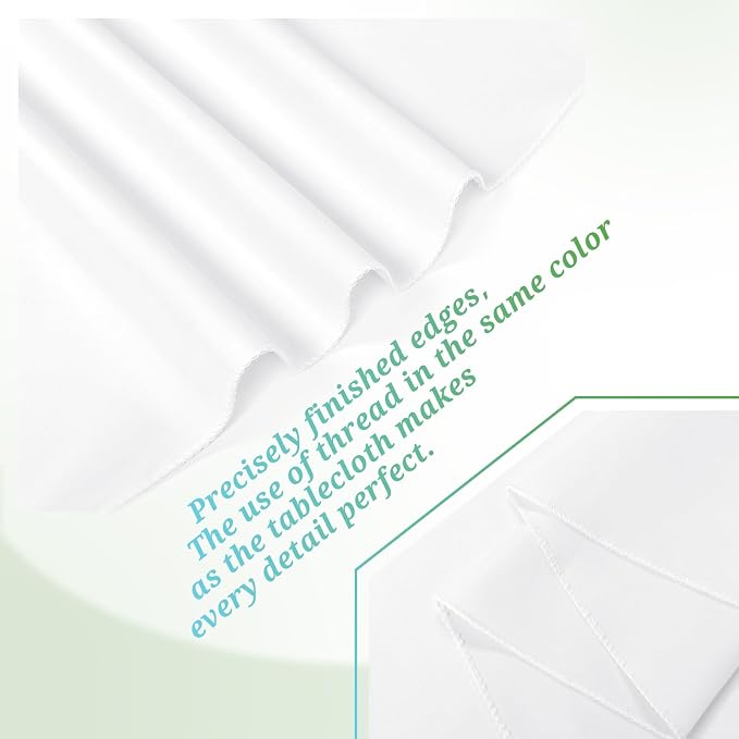 Teruntrue 12 Packs Square Tablecloth 52 x 52 Inch White Square Table Cloth, Washable Polyester Fabric, for Wedding Parties Banquet Holiday Dinner Table Decorative, White