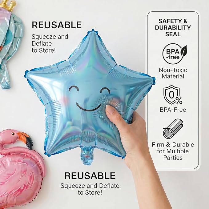 91 PCS "Hello Summer" Foil Balloon Decoration Kit, Tropical Summer Party with Flamingo Bee Butterfly Avocado Mylar Balloons All-in-One Set, Rainbow Letter for Pool Party, Beach Party, Summer Decor