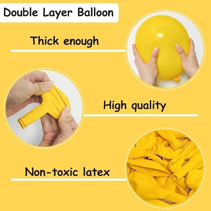 Yellow Balloon Different Sizes Latex Double Stuffed Matte Yellow Balloon Garland Arch Kit for Birthday Baby Shower Wedding Lemon Sunflower Party Decor