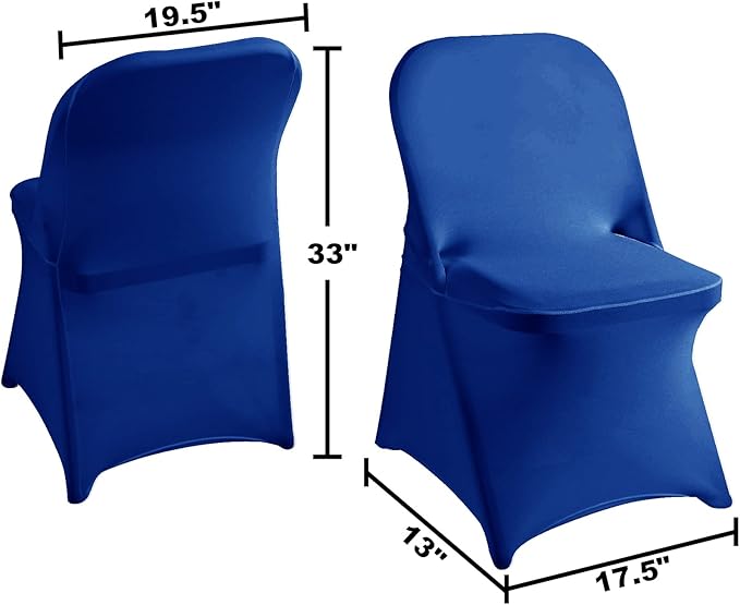 magalo 12 Pack Royal Blue Spandex Folding Waterproof Chair Cover, Stretch Chair Cover Protector for Wedding, Party, Dining Banquet and Other Special Events