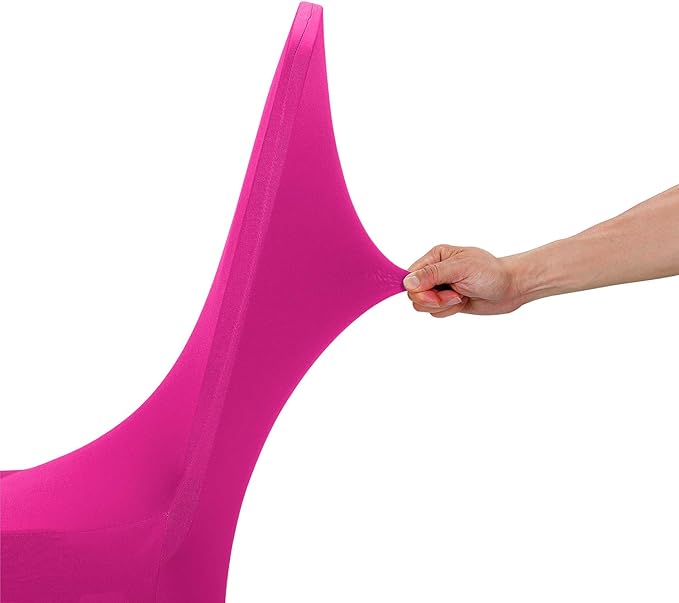 Peomeise Stretch Spandex Chair Cover for Wedding Party Dining Banquet Event (Fuchsia, 12)