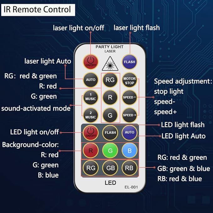 Party Lights Dj Disco Lights, Mini Strobe Stage Light Laser Lights Show Projector Lighting Accessories with Remote Control for Parties Bar Birthday Holiday Event Live Show Xmas Decorations Lights