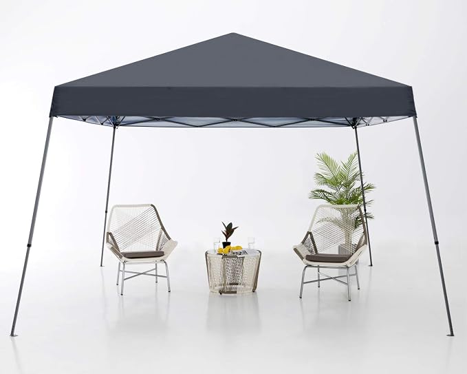 ABCCANOPY Stable Pop up Outdoor Canopy Tent 10 x 10 ft Base / 8 x 8 ft Top, Dark Gray