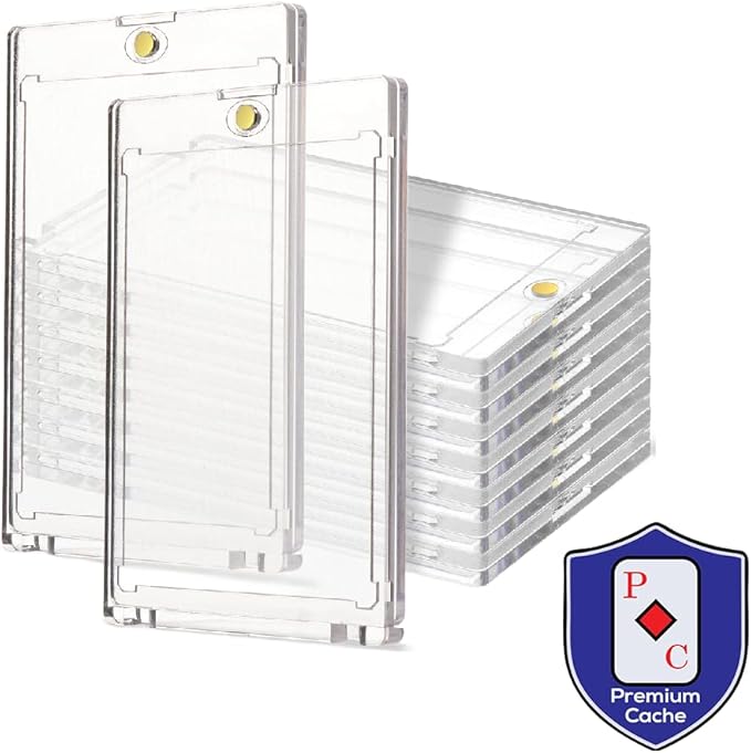 Magnetic Card Holders for Trading Cards | 35pt 100 Count | Clear Acrylic One-Touch Magnetic Card Holders Protector Case for Sports, TCG, and Collectible Cards
