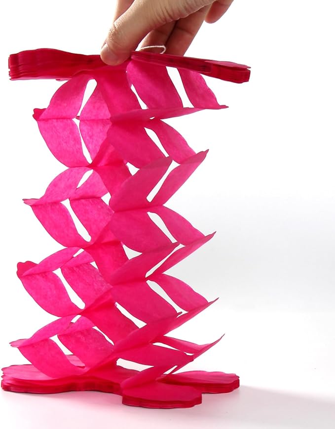 Hot-Pink Burnt-Orange Fall Party-Decorations - 12pcs Streamers-Garland Birthday Baby Shower 4-Leaf Clover Paper Banners,Sunset Autumn Thanksgiving Bridal Wedding Graduation Backdrop Decor Ouruola