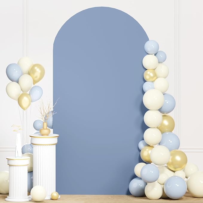 6.6FT Wedding Arch Cover Dusty Blue Spandex Arch Covers Stretchy Backdrop Spandex Fitted Wedding Arch Stand Covers Chiara Arch Cover for Wedding Party Ceremony Decoration