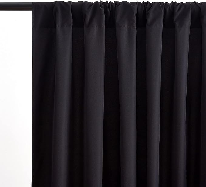 Black Backdrop Curtains 2 Panels 5ft x 8ft Polyester Photo Backdrop Drapes for Wedding Party Halloween Decorations