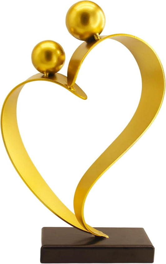 Gold Heart Decor Anniversary Heart Gift for Couple Women Men Wedding Gifts for Couples 50th Wedding Anniversary Gold Shelf Decor Shelf Valentines Day Decorations Sweetheart Table Decorations