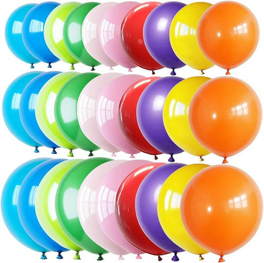 50 Pcs Giant Balloons Kit 18 24 36 Inch Mixed Size Latex pool Balloon, With 10 Colors - Party Decoration Supplies for Birthdays, Weddings, Events