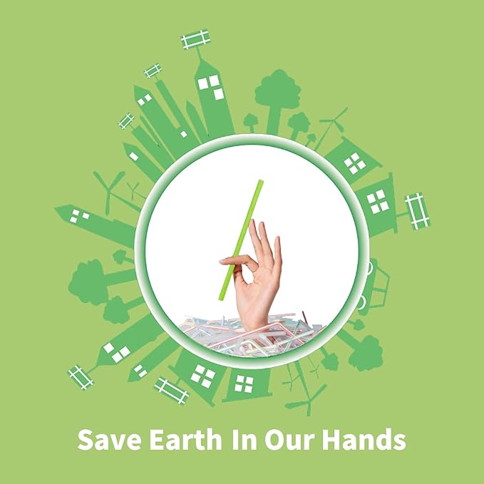 Green Paper Straws 100 Pack, Christmas Green Disposable Paper Straws 100% Biodegradable Straws for Drinking Cake Pop Sticks Party Wedding DIY Crafts Supplies