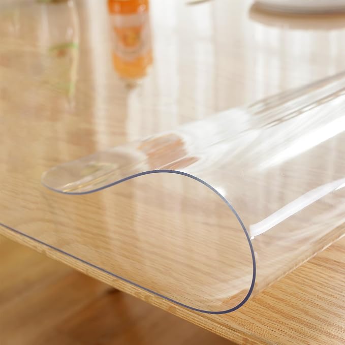 LovePads Clear Table Cover Protector, 28 x 60 Inch 2mm Thick Plastic Table Cover, Table Protector for Dining Room Table, Waterproof Dresser Cover Top for Kitchen, Coffee, Writing Desk
