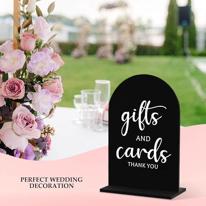 6 Pcs Wedding Sign Decor, Ceremony Sign, Wedding Sign for Reception & Event Party,Bridal Shower Decorations, Wedding Table Sign Accessories for Anniversary and Event 5x7 Inch Black White