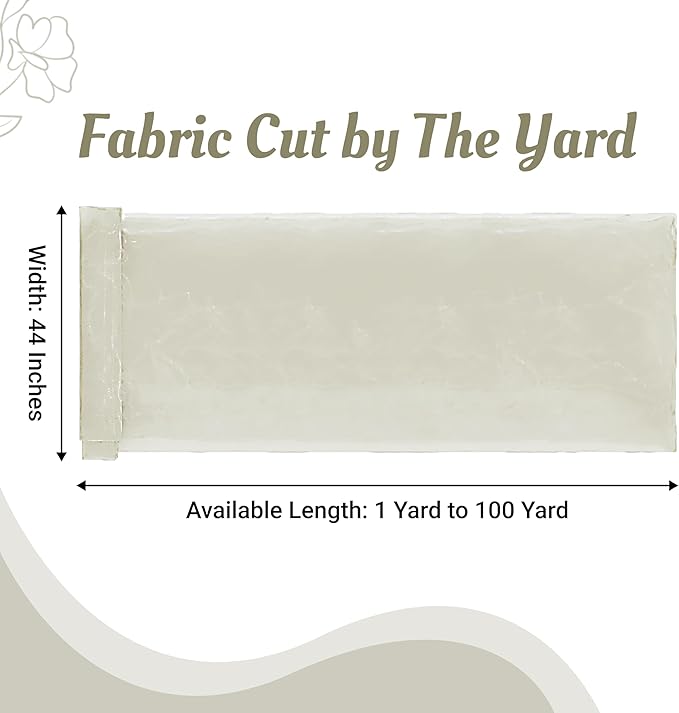 MDS Pack of 25 Yard Sheer Organza Fabric for Wedding Party Home Event Banquet Decorations, Backdrop Curtain Craft Dress Sewing Fashion DIY Crystal Organza Tulle Fabric Bolt 44” Wide - Ivory