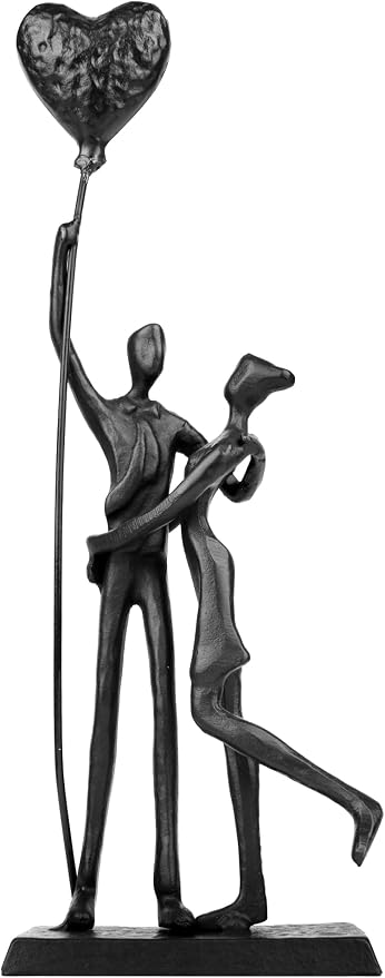 Kresecioo Wedding Gifts, Anniversary for Couple Her Him - Loving Couple Iron Sculpture, 12in Metal Statues for Home Decor, Wedding Anniversary Romantic Gifts for Women Men Birthday