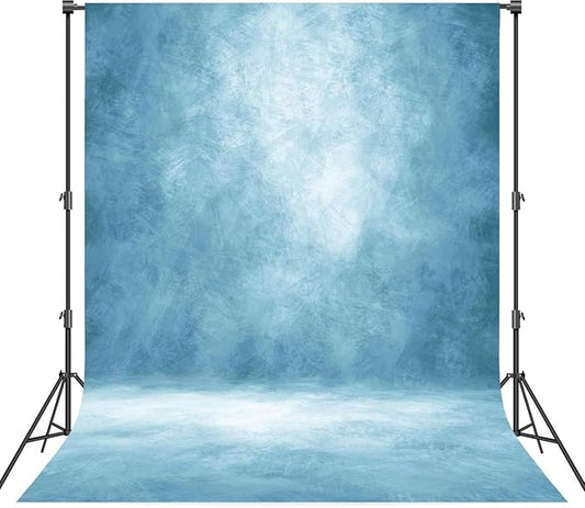Abstract Professional Photography Backdrop for Portrait Photo Props Booth Background Photoshoot Studio with Polyester Fabric Roller Pocket on Top (8x14ft,Light Blue,No Stand)