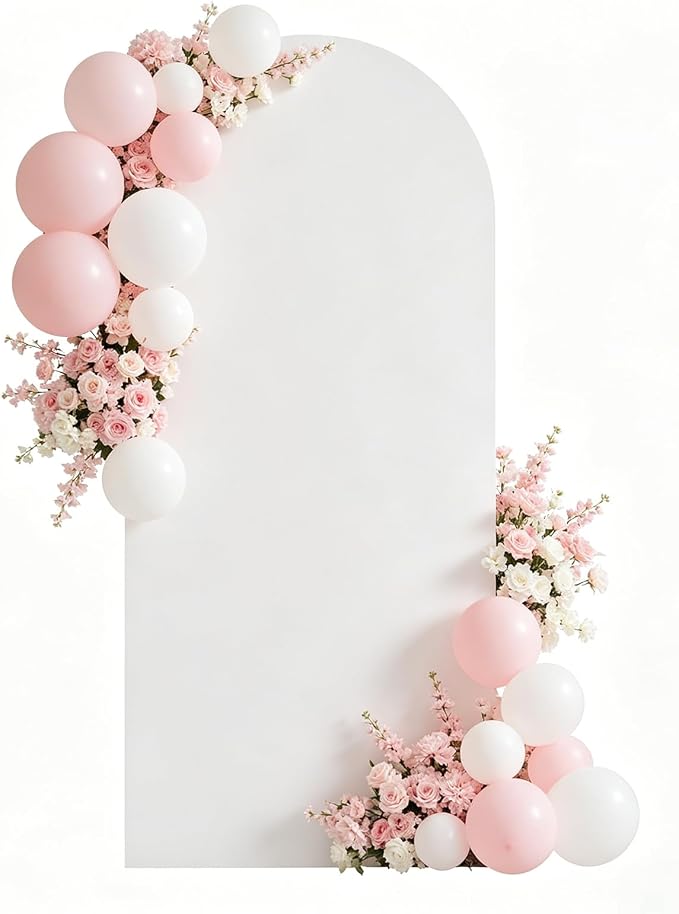 6FT Arch Backdrop with Stand Set, No-Tip Stability Foam Board Photo Booth Background for Wedding Birthday Party Ceremony Baby Shower Banquet Decoration Reusable - White