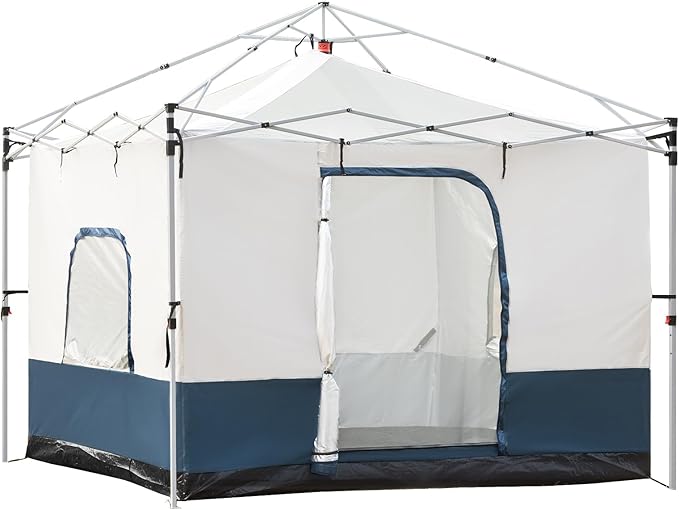 Camping Cube, Canopy Inner Tent for 10' x 10' Pop Up Canopy, Converts Canopy into Enclosed Camping Tent, Fits 4-6 Person, Fully Vented Roof, Easy Setup (Frame & Top Not Included)
