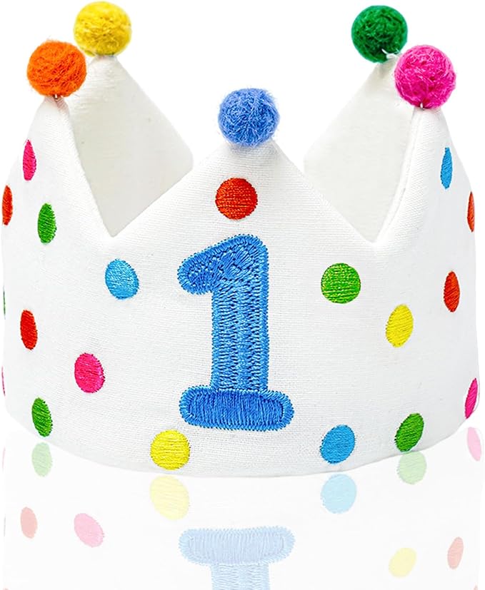 Personalized Hand Embroidered Birthday Hats Unique Happy Birthday Crowns Cute Party Hat for Boy Girl Fit All Ages