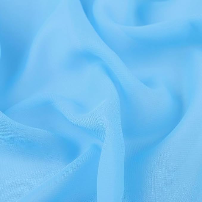 YYCRAFT Chiffon Fabric by The Yard 59" Wide 5 Yards, Aqua