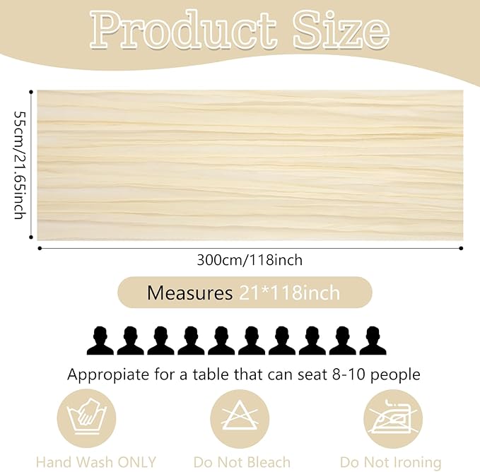 10 Pack Lvory Cheesecloth Table Runner 10FT Boho Gauze Fabric Cheese Cloth Table Runners for Wedding ,Party,Baby Shower, Bridal Party, Rustic Farmhouse and Table Decorations