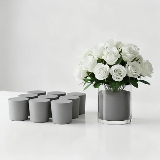 XCEL Florist Foam Floral Foam Blocks - Reusable, Weather Resistant Styrofoam for Artificial Flowers (Gray 3" Round x 3" Thick - 10 Pack)