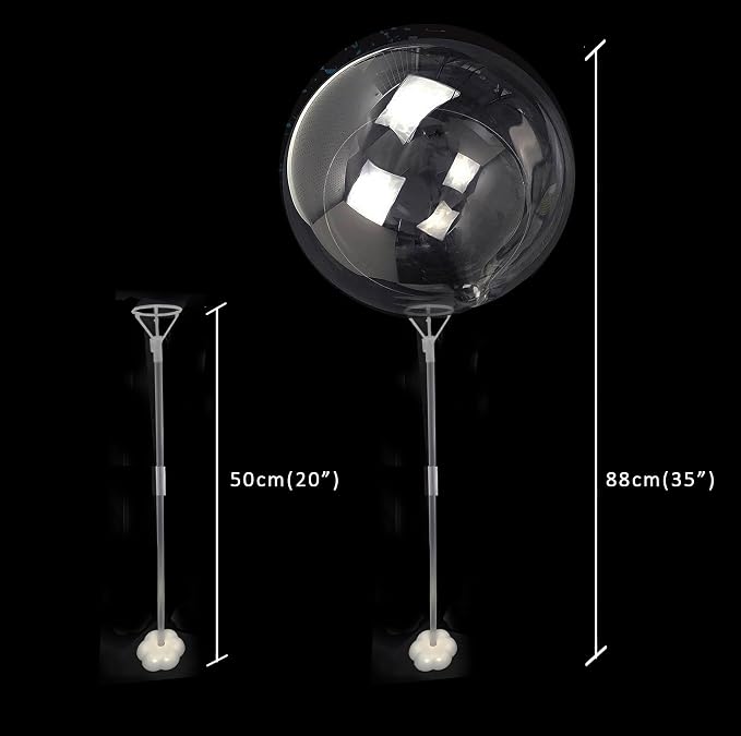 Lightsfever Blue 6pc LED Light up Balloon with sticks, stands and batterys, for tabletop no helium required DIY Kit (blue)