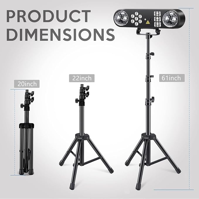 DJ Lights with Carry Bag,5IN1 DJ Party Lights with Stand Party Light Disco Light by Remote Control Sound Activated Uplights for Gig Band Wedding Event Show