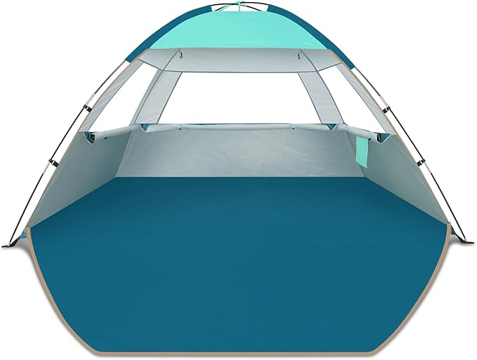 COMMOUDS Beach Tent Sun Shelter for 3/4/6/8 Person, UPF 50+ UV Protection Beach Shade Canopy Tent, Lightweight, Easy Set Up and Carry
