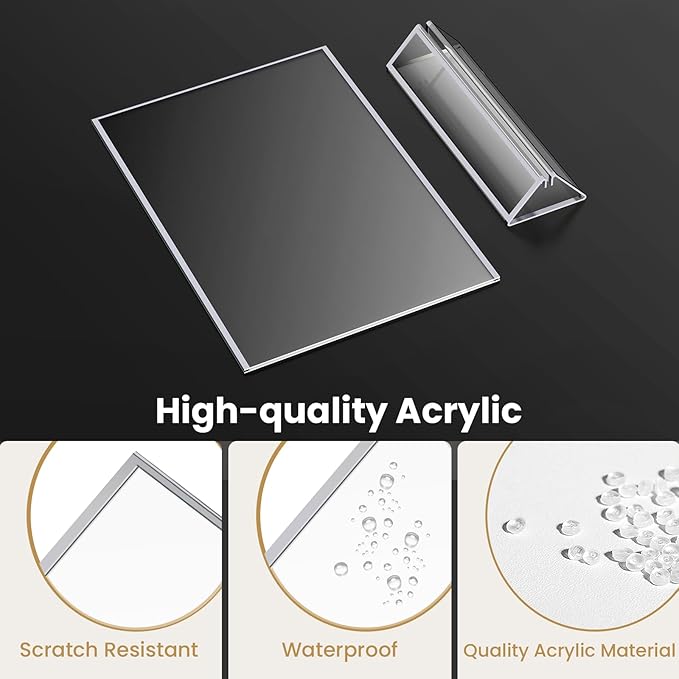 5X7 Sliver Frames Acrylic Sign Holder Double-Sided Silver Picture Frame 5x7 for Menu Holder Wedding Table Number Holder Christmas Photo Frames with Removable Sticky Dots -12 Pack